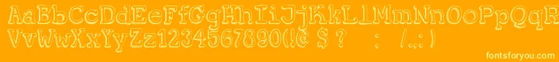DkKoerier Font – Yellow Fonts on Orange Background