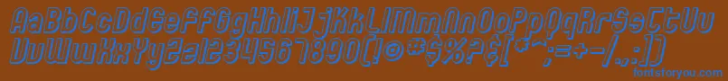 SfEccentricOpusShadedOblique Font – Blue Fonts on Brown Background