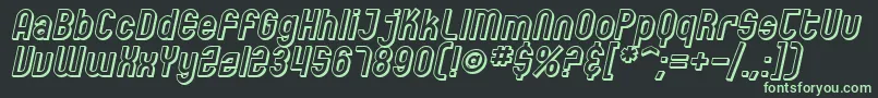 SfEccentricOpusShadedOblique Font – Green Fonts on Black Background