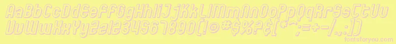 SfEccentricOpusShadedOblique Font – Pink Fonts on Yellow Background