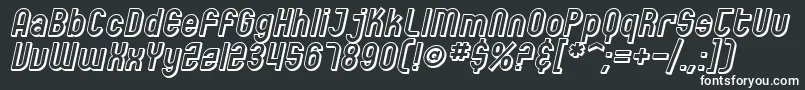 Шрифт SfEccentricOpusShadedOblique – белые шрифты на чёрном фоне