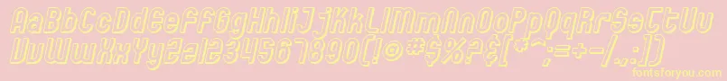 SfEccentricOpusShadedOblique Font – Yellow Fonts on Pink Background