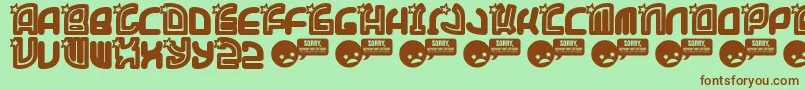 Supet Font – Brown Fonts on Green Background