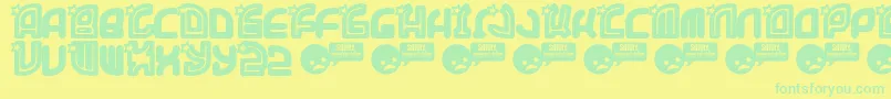 Supet Font – Green Fonts on Yellow Background