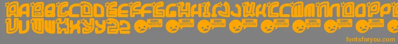 Supet Font – Orange Fonts on Gray Background