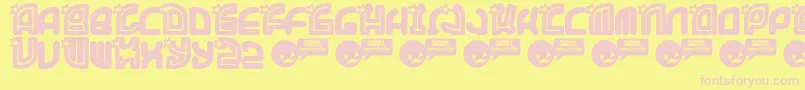Supet Font – Pink Fonts on Yellow Background