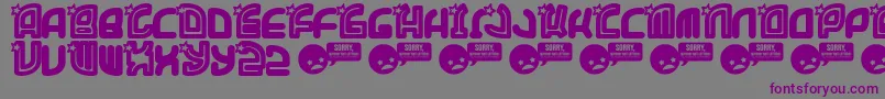 Шрифт Supet – фиолетовые шрифты на сером фоне