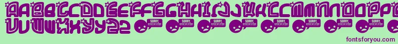 Supet Font – Purple Fonts on Green Background