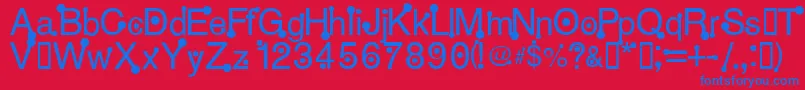 HPpy Font – Blue Fonts on Red Background