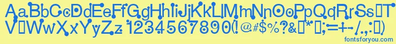 HPpy Font – Blue Fonts on Yellow Background