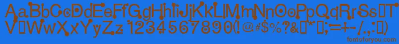Lisätietoja HPpy-fontista HPpy-fontti – ruskeat fontit sinisellä taustalla