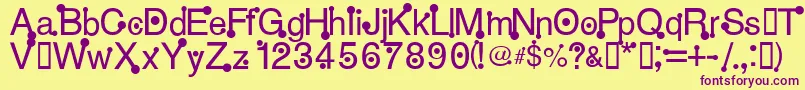 HPpy Font – Purple Fonts on Yellow Background