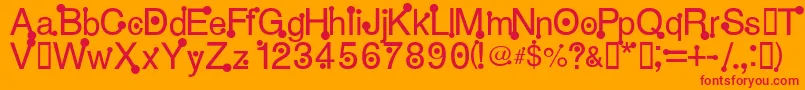 HPpy Font – Red Fonts on Orange Background