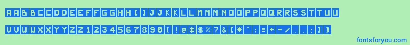 Czcionka JdEugenia – niebieskie czcionki na zielonym tle