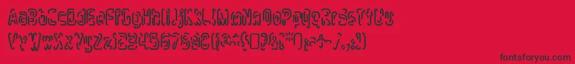 MlurmlryRegular Font – Black Fonts on Red Background