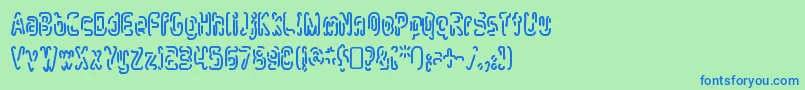 MlurmlryRegular Font – Blue Fonts on Green Background