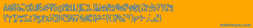 MlurmlryRegular Font – Blue Fonts on Orange Background