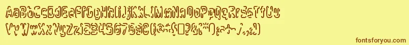 MlurmlryRegular Font – Brown Fonts on Yellow Background