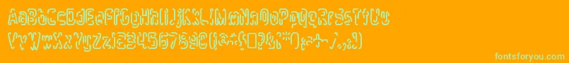 MlurmlryRegular Font – Green Fonts on Orange Background