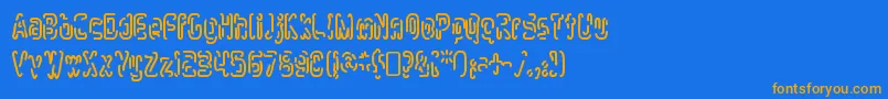 MlurmlryRegular Font – Orange Fonts on Blue Background