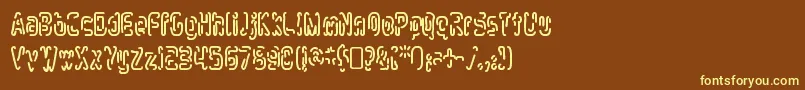 MlurmlryRegular Font – Yellow Fonts on Brown Background