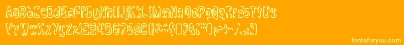 MlurmlryRegular Font – Yellow Fonts on Orange Background