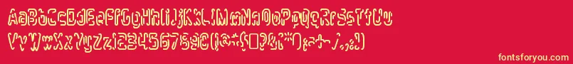 MlurmlryRegular Font – Yellow Fonts on Red Background