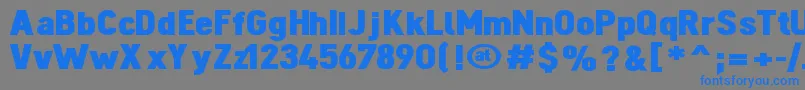 フォントDinobl – 灰色の背景に青い文字