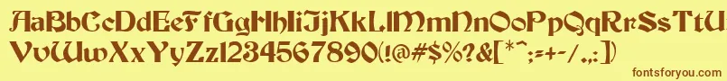 BrandywineNormal Font – Brown Fonts on Yellow Background