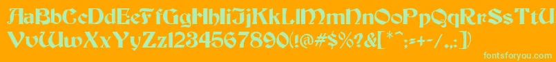 Шрифт BrandywineNormal – зелёные шрифты на оранжевом фоне