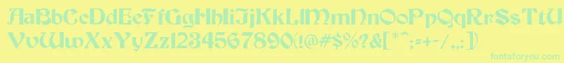 BrandywineNormal-Schriftart – Grüne Schriften auf gelbem Hintergrund