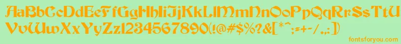 BrandywineNormal Font – Orange Fonts on Green Background