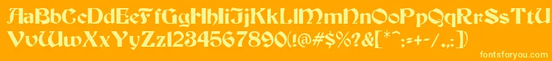 BrandywineNormal Font – Yellow Fonts on Orange Background