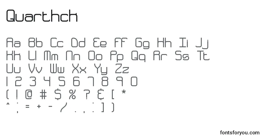 Quarthck-fontti – aakkoset, numerot, erikoismerkit