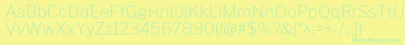 フォントLibrefranklinThin – 黄色い背景に緑の文字