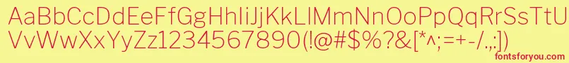 Шрифт LibrefranklinThin – красные шрифты на жёлтом фоне