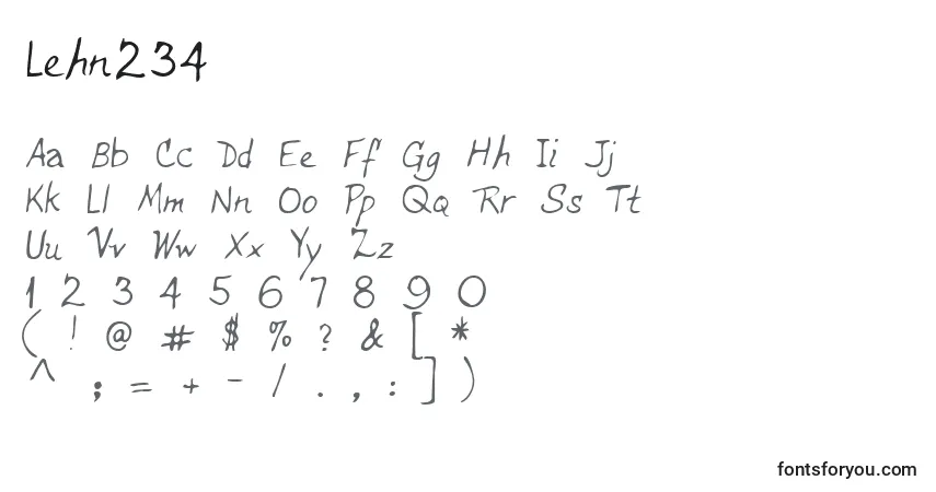 Czcionka Lehn234 – alfabet, cyfry, specjalne znaki