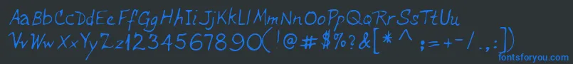 Lehn234 Font – Blue Fonts on Black Background