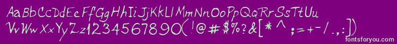 Lehn234 Font – Green Fonts on Purple Background