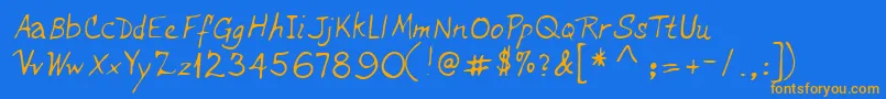 Lehn234 Font – Orange Fonts on Blue Background