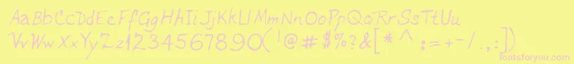 Lehn234 Font – Pink Fonts on Yellow Background
