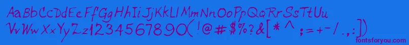 Lehn234 Font – Purple Fonts on Blue Background