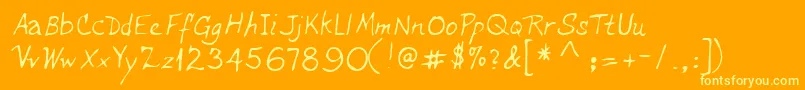 Lehn234 Font – Yellow Fonts on Orange Background