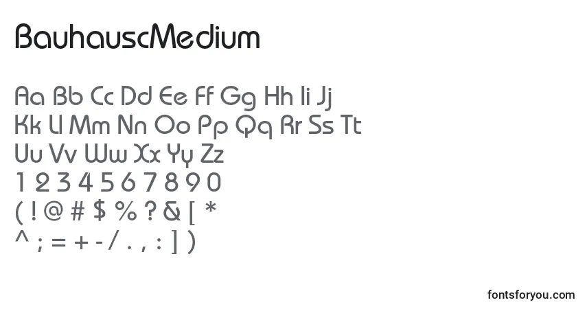 Czcionka BauhauscMedium – alfabet, cyfry, specjalne znaki