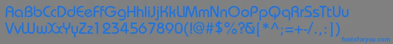 フォントBauhauscMedium – 灰色の背景に青い文字