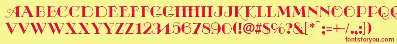 CafeDeFrance Font – Red Fonts on Yellow Background