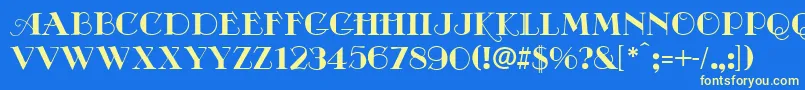 CafeDeFrance Font – Yellow Fonts on Blue Background