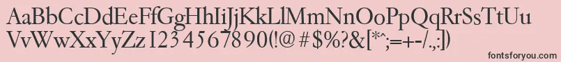 GarfeldserialLight Font – Black Fonts on Pink Background