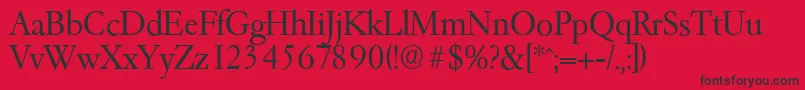 GarfeldserialLight Font – Black Fonts on Red Background