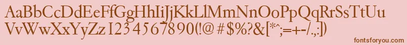GarfeldserialLight Font – Brown Fonts on Pink Background